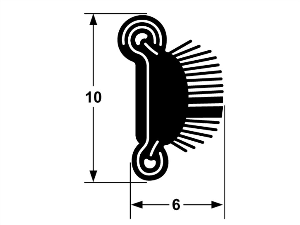 Door Belt 2.44 Mtr Lth Pile Wth Chrome Edge GM.