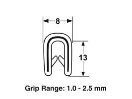 Proflex Pinchweld PVC Black 1mm - 2.5mm 