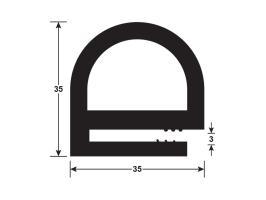 Proflex Extrusion Solid E Seal 35 X 3.5 X 35mm X 25m Roll