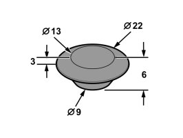 Grommet Blind 13.5mm