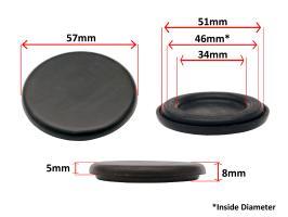 Grommet Blind 57mm OD 46mm ID 2mm TK