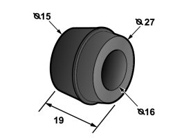 Bush Shocker 27 - 15mm x 19mm x 16mm ID