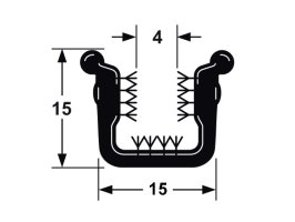 Bailey Channel 2.44 Mtr Length Flex Chr Edge GMH