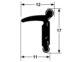 Proflex Door Belt 2.44 Metre Lth Rubber Wth Chrome Edge